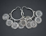 Ethnic Hoop Earrings with Dangles - LARGE