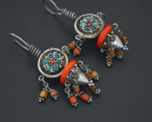 Reserved for R. - Uzbek Turquoise Coral Earrings