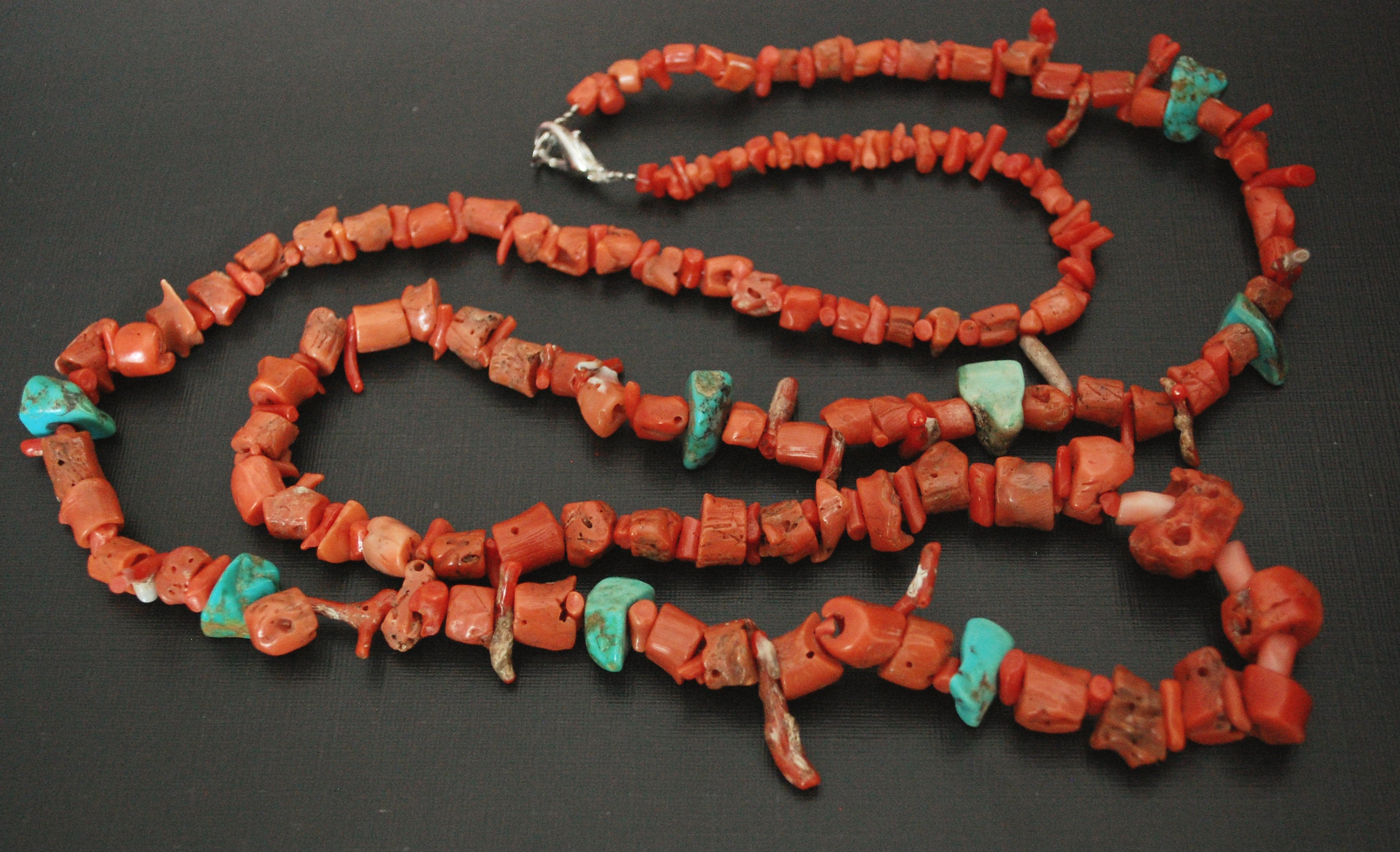 Long Yemeni Coral Turquoise Necklace