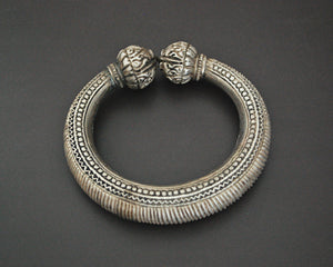 Old Hill Tribe Silver Bracelet with Lotus Buds - XS