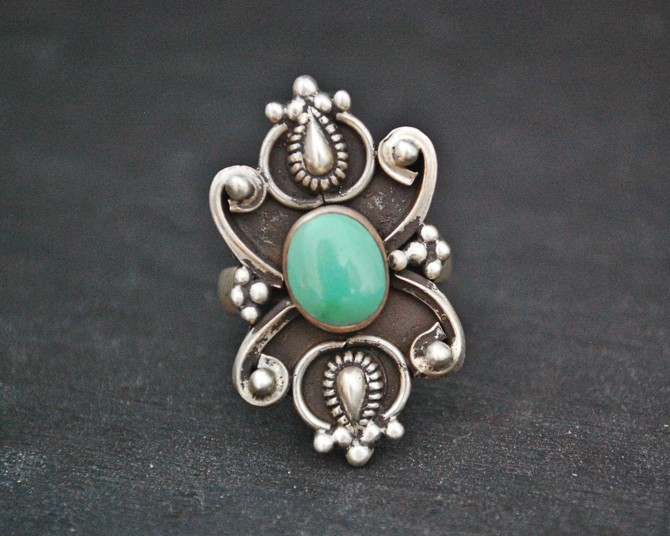 Ethnic Turquoise Ring from India - Size 6.5