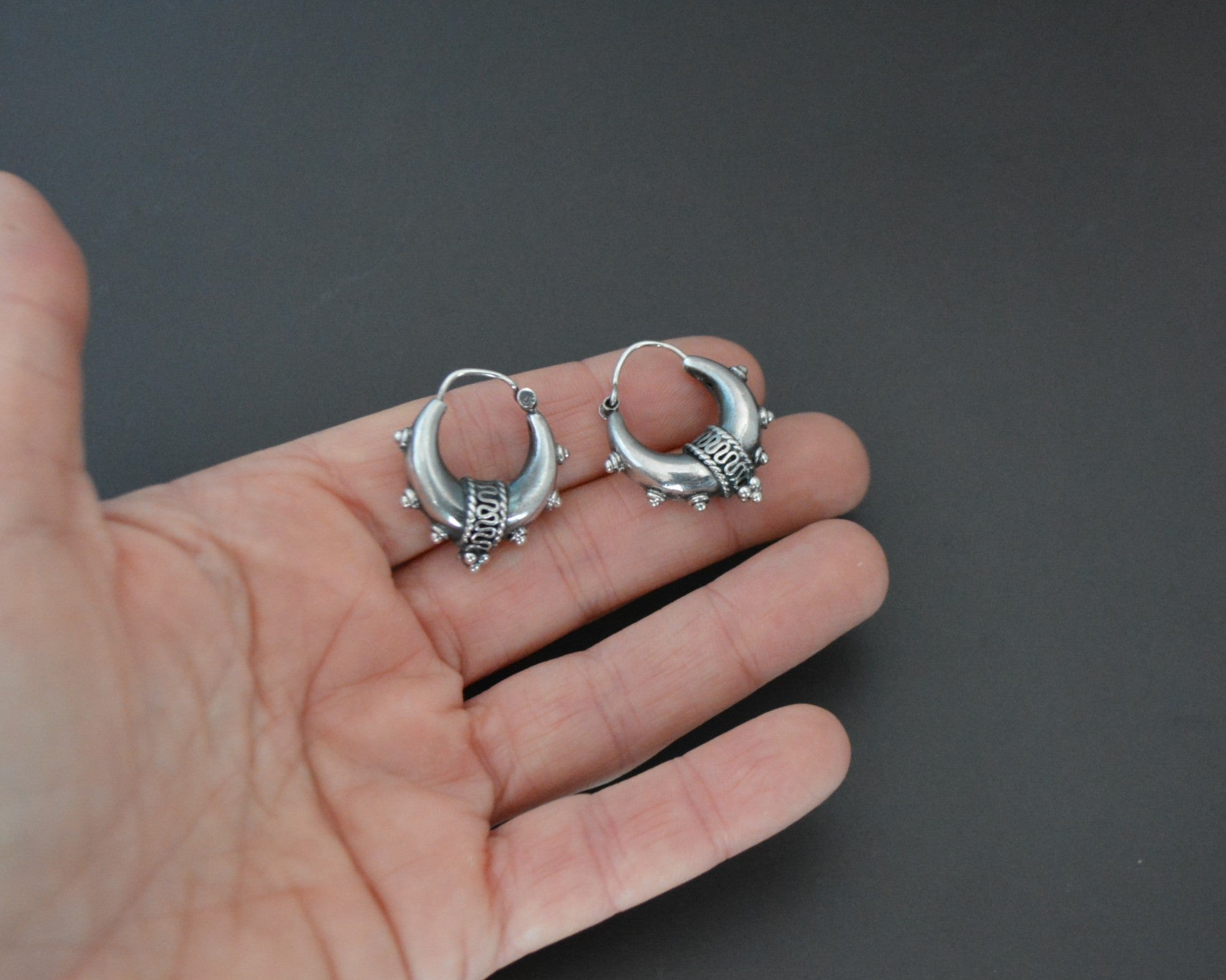 Ethnic Spike Hoop Earrings - SMALL TO LARGE