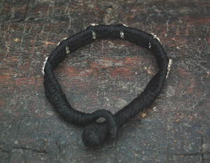 Tribal Rajasthani Cotton Bracelet with Silver Buttons