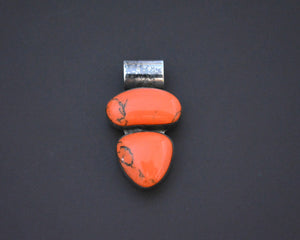 Mexican Coral Sterling Silver Pendant