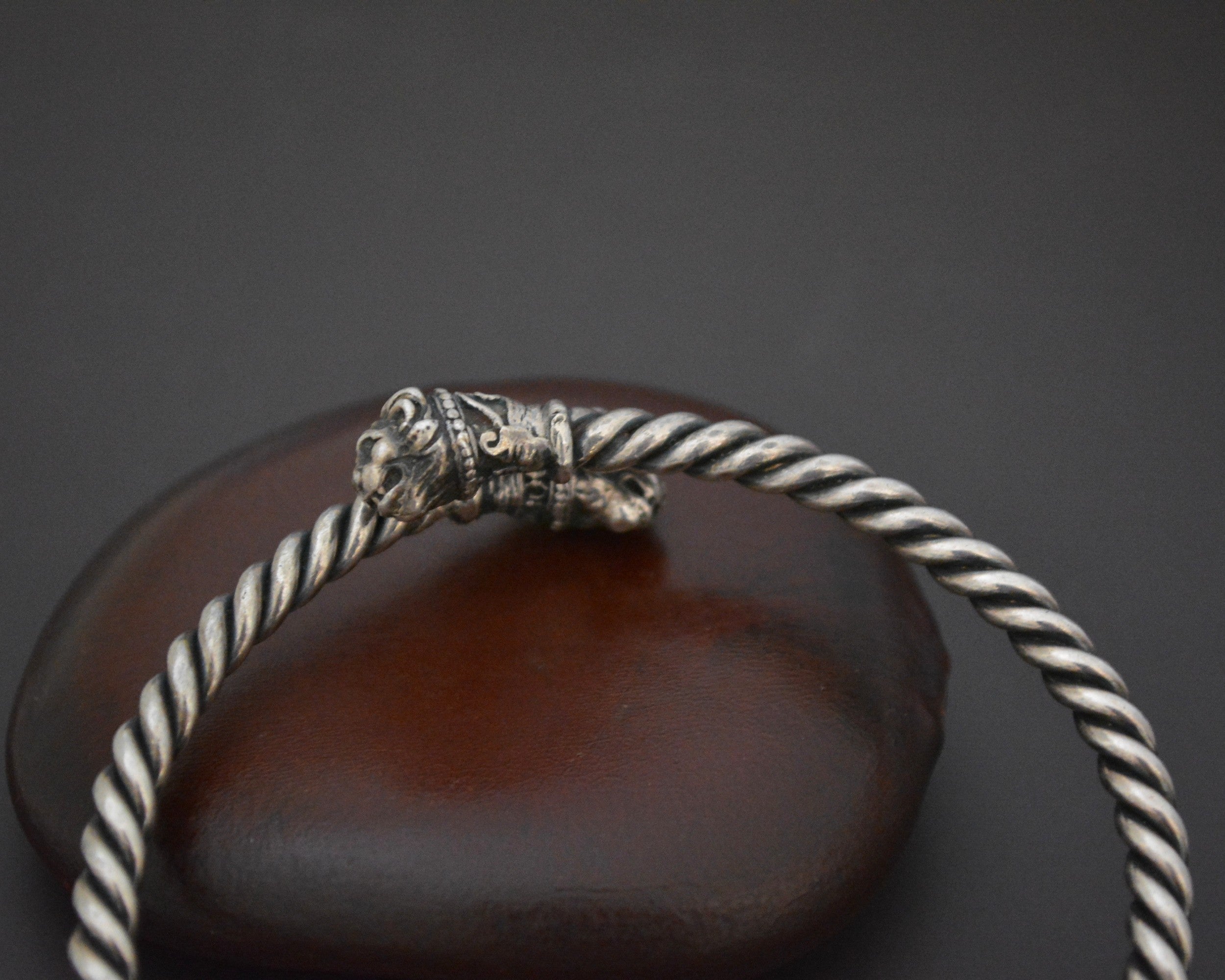 Vintage Silver Lion Head Bracelet