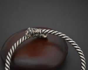 Vintage Silver Lion Head Bracelet