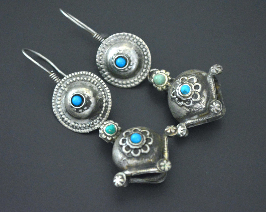 Afghani Dangle Earrings with Turquoise
