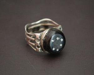 Yemeni Bedouin Black Coral Ring - Size 8