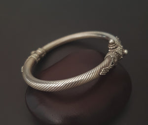 Ethnic Indian Silver Bracelet - Hinged