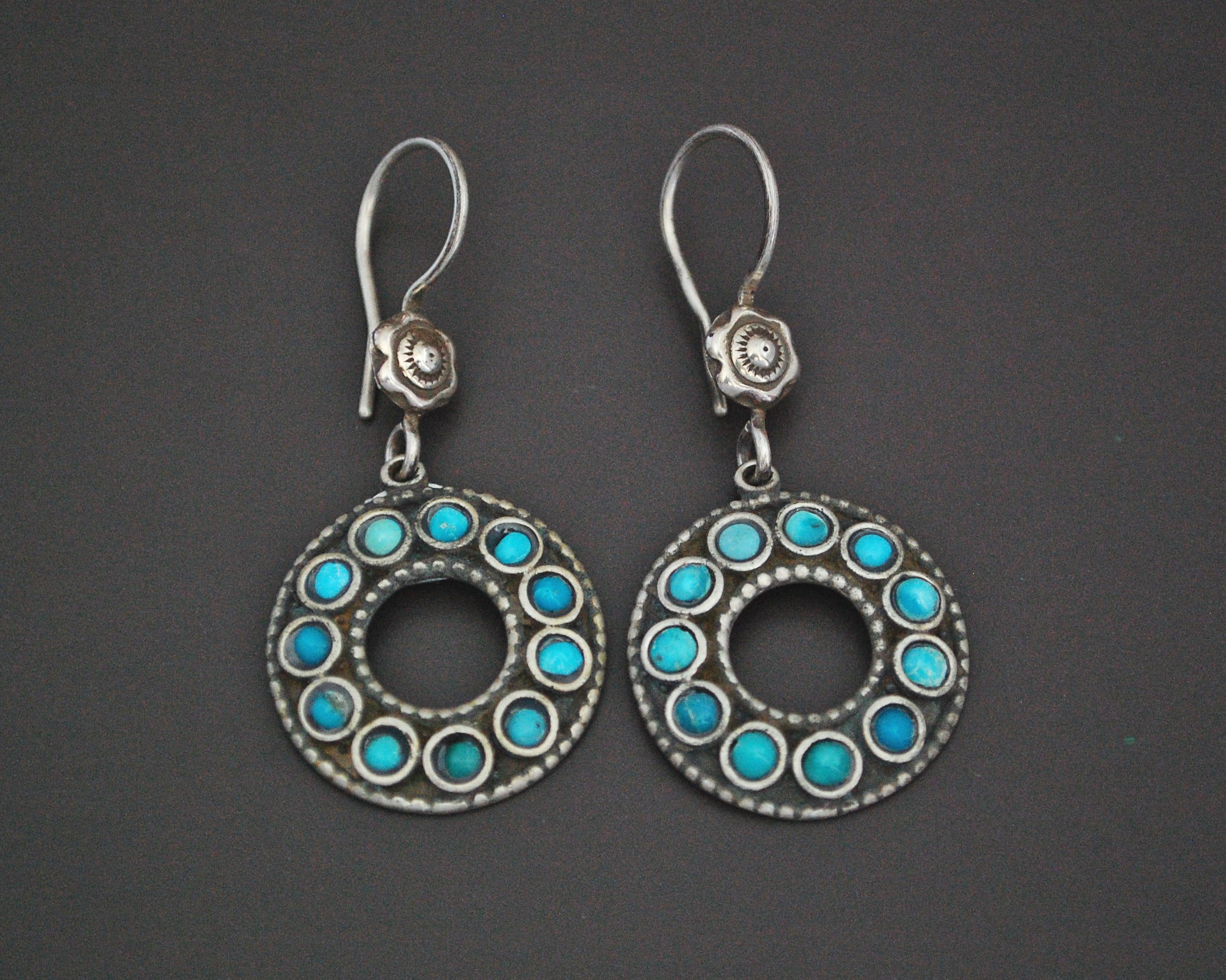 Ethnic Turquoise Earrings from India