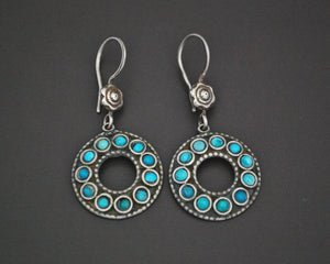 Ethnic Turquoise Earrings from India