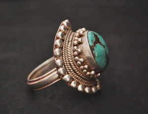 Bold Nepali Turquoise Ring - Size 11