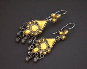 Rajasthani Silver Gilded Dangle Earrings