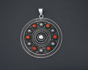 Large Coral Mandala Pendant
