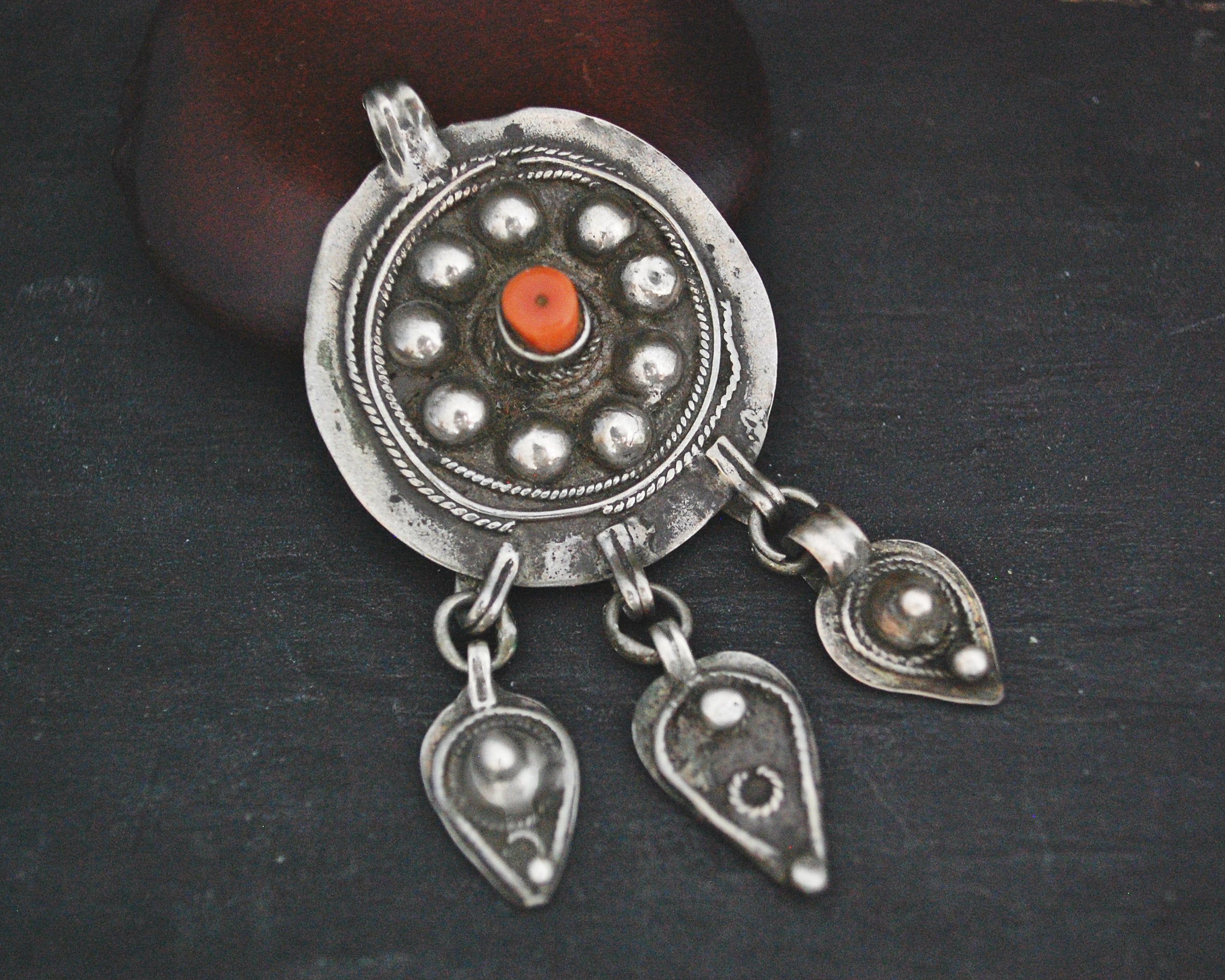 Old Berber Coral Pendant from Morocco