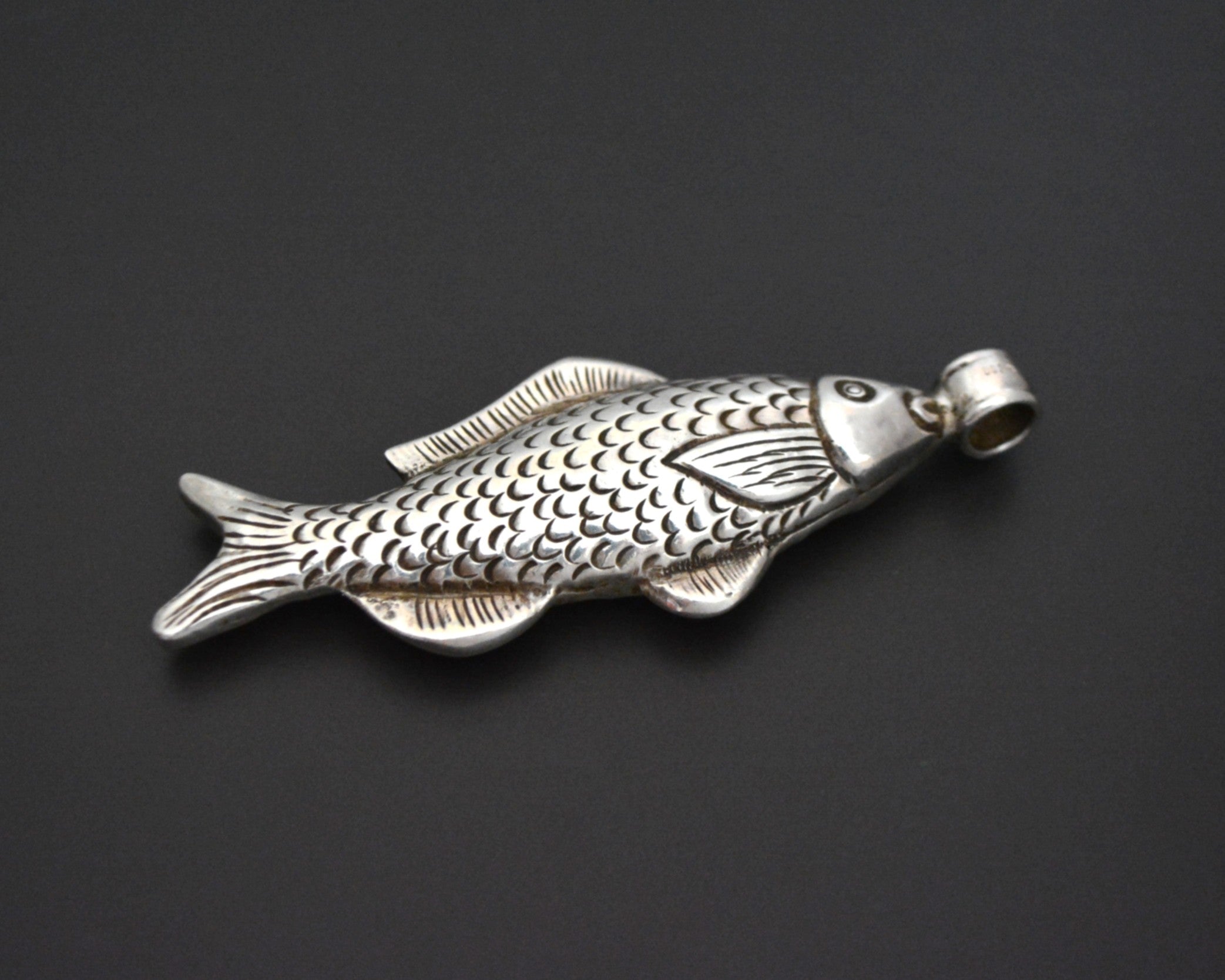 Large Nepali Silver Fish Pendant