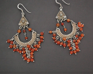 Ethnic Carnelian Chandelier Dangle Earrings from India