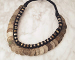 Old Indian Coin Necklace On Cotton Cord