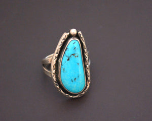 Native American Navajo Turquoise Ring - Size 6.5