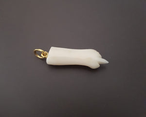 Figa Hand Lucky Charm Amulet Shell and 18K Gold