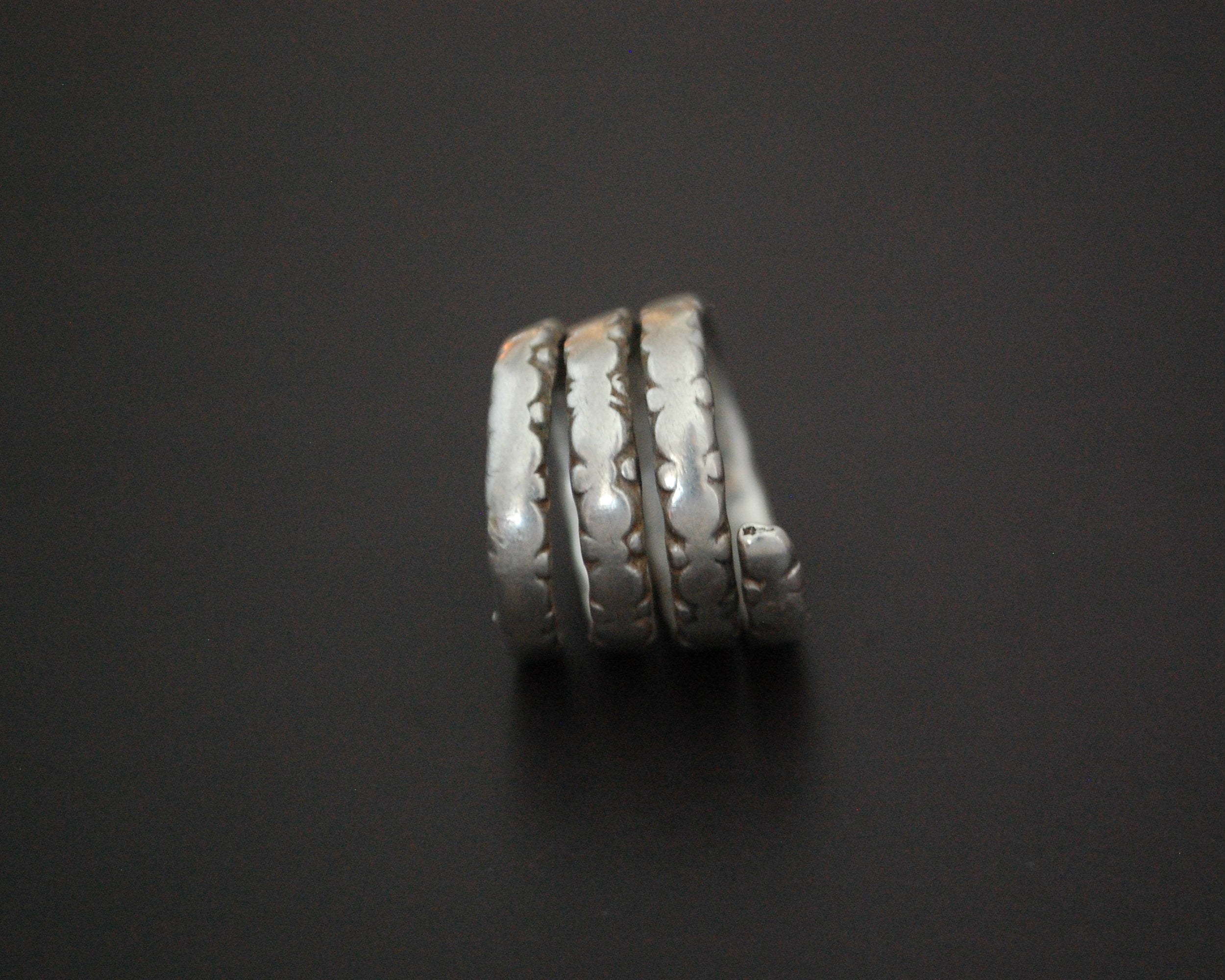 Pinky Old Tribal Coil Ring from India - Size 4.5