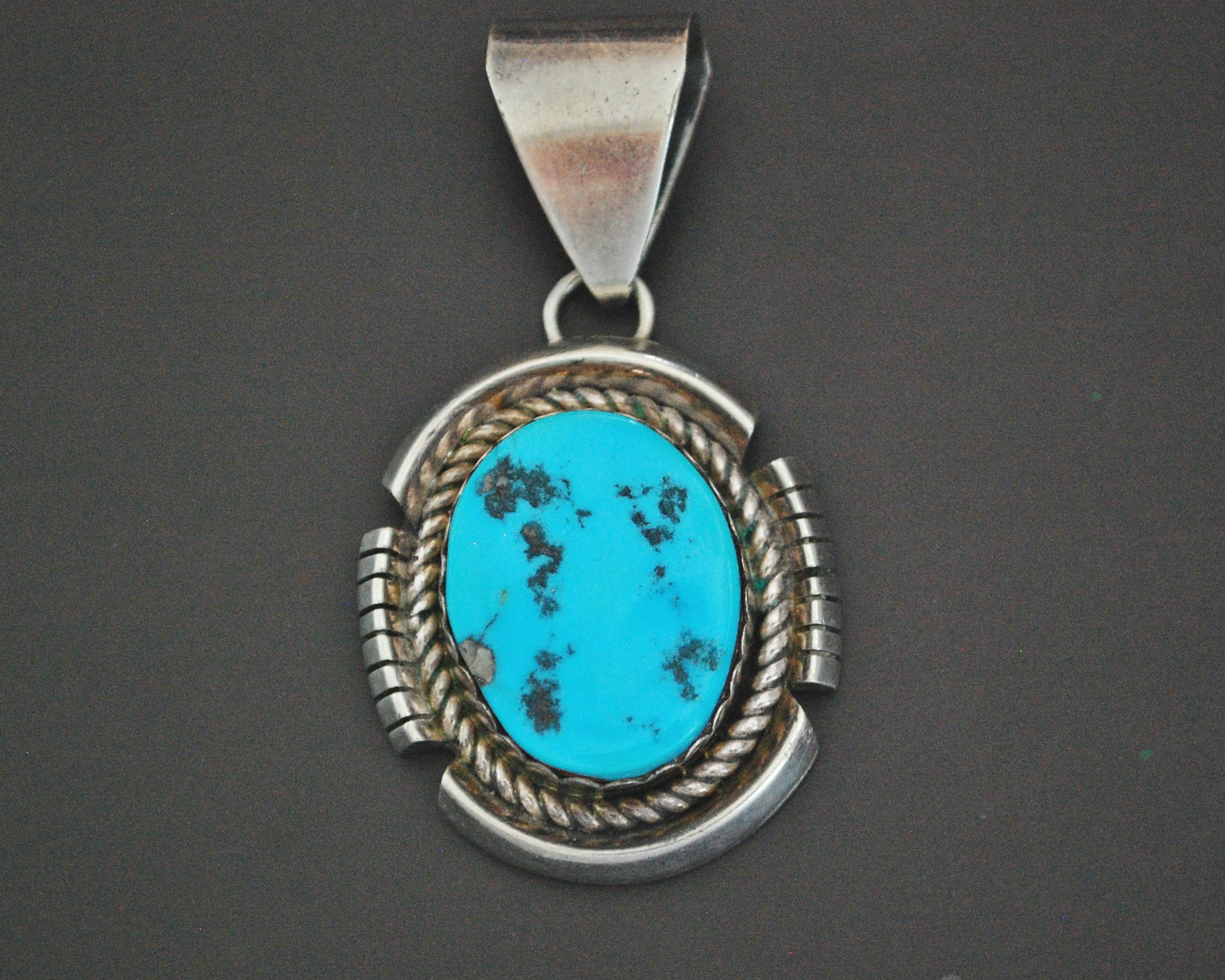 Bold Native American Turquoise Pendant