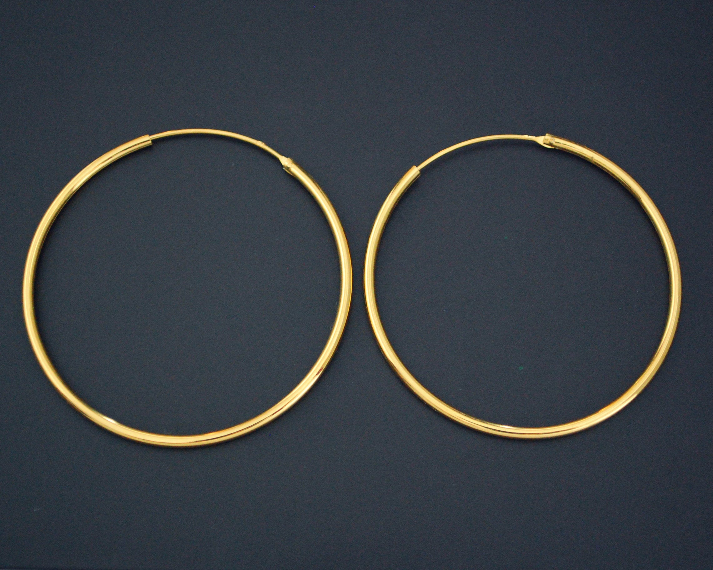 Large Gilded Hoop Earrings