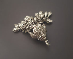 Old Uzbek Silver Tassel Pendant
