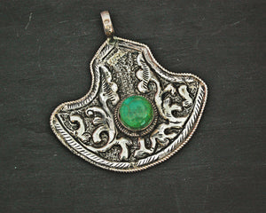 Ethnic Indian Turquoise Sterling Silver Pendant