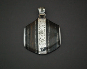 Tuareg Silver Ebony Pendant - LARGE