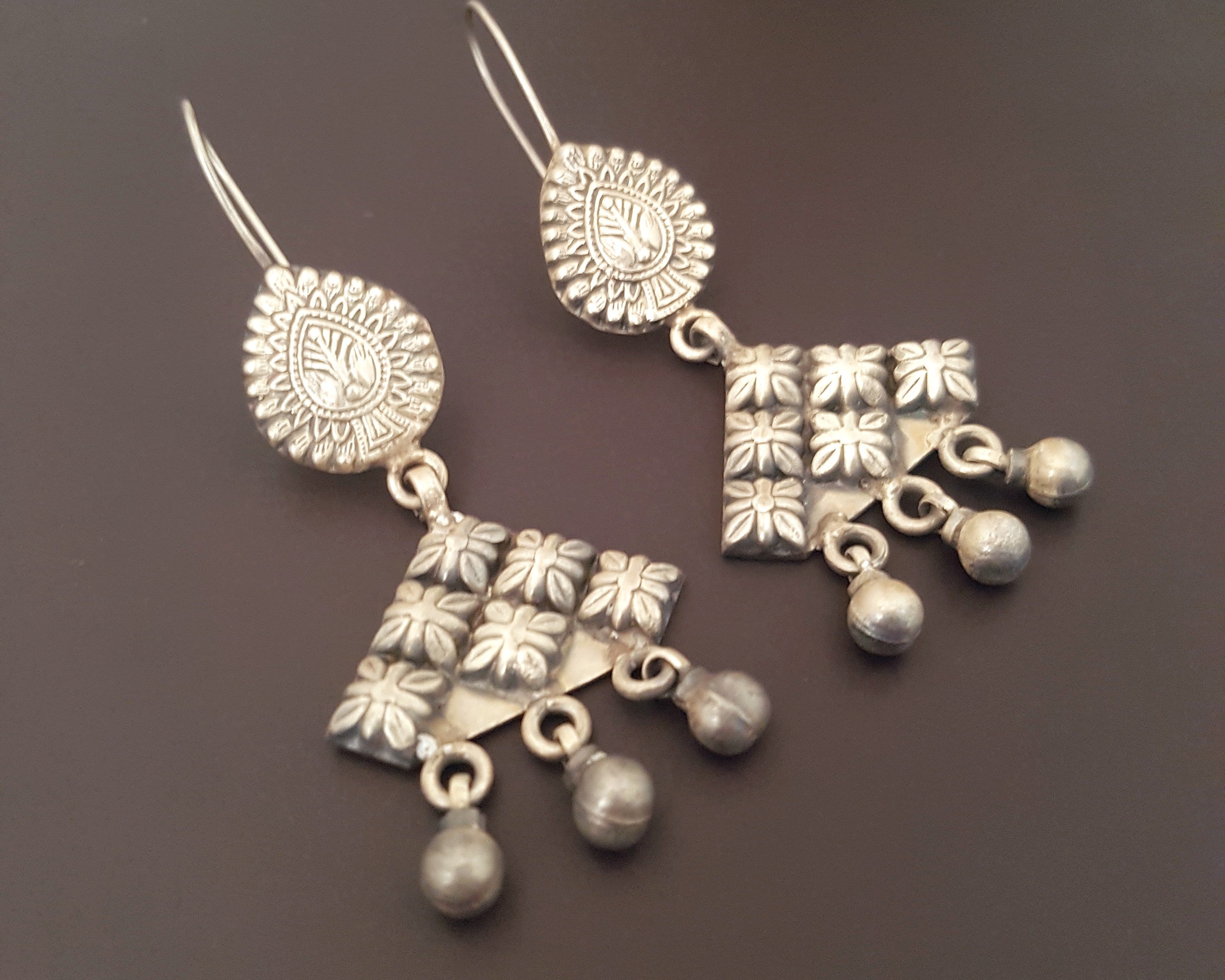 Rajasthani Silver Earrings with Bells
