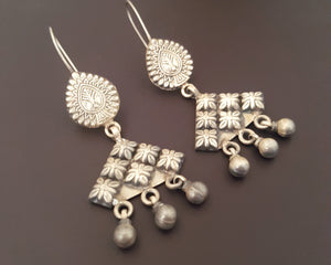 Rajasthani Silver Earrings with Bells