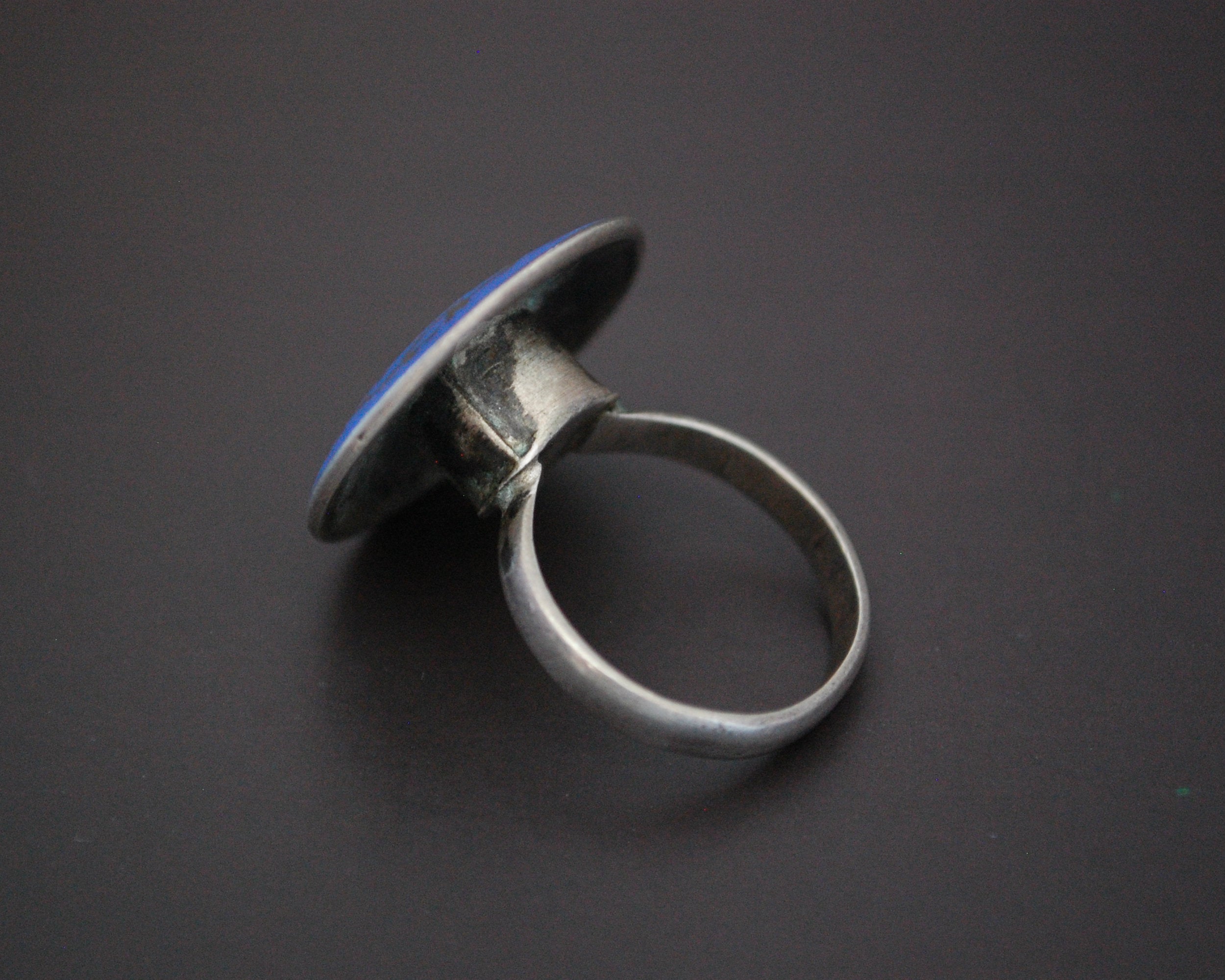 Ethnic Enamel Silver Ring - Size 7