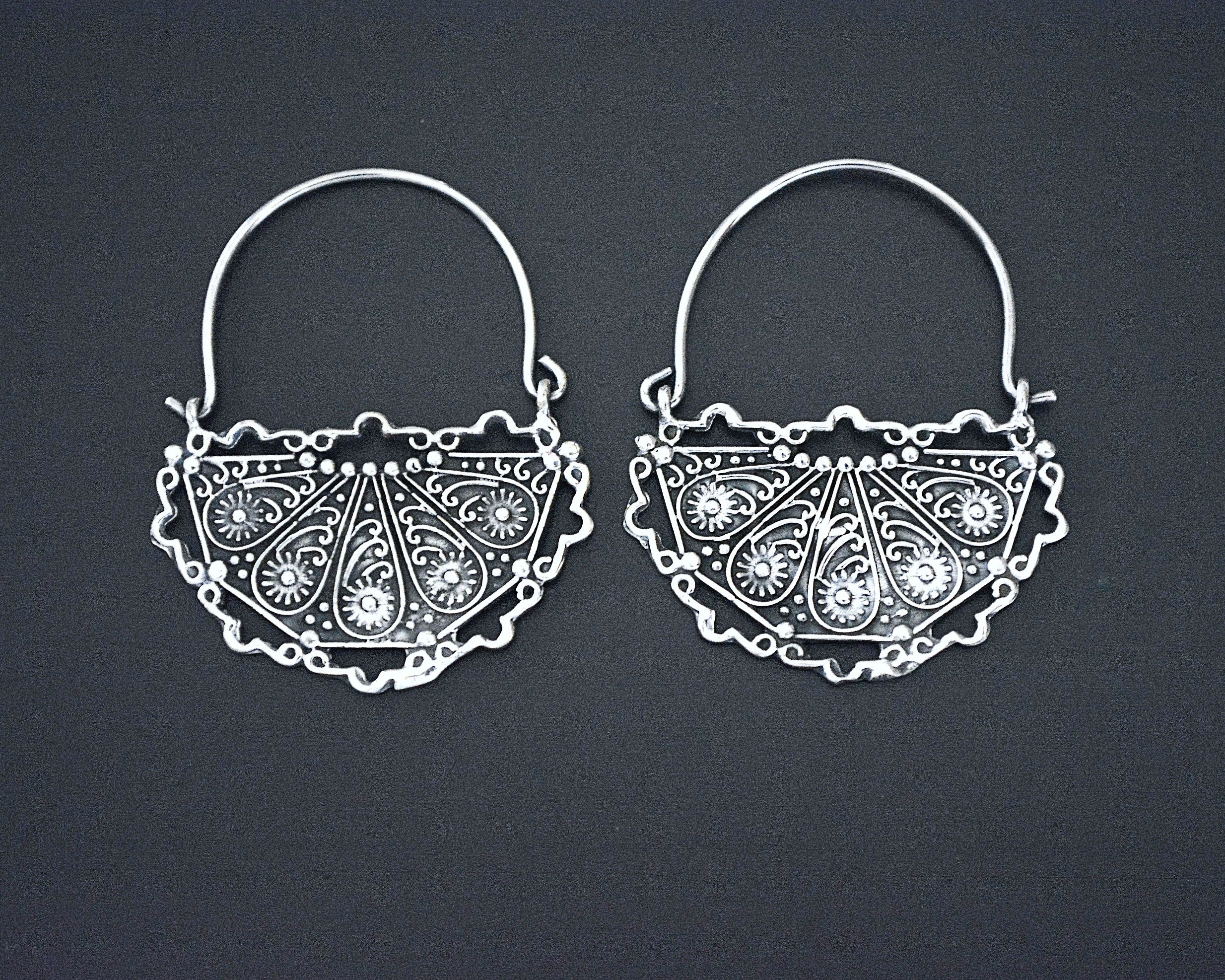 Delicate Ethnic Hoop Earrings - MEDIUM