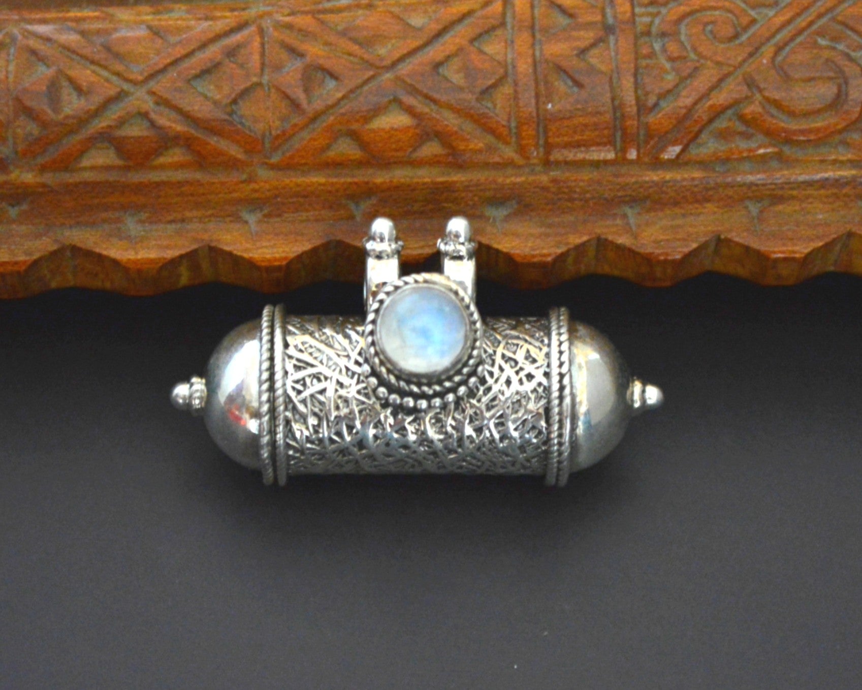 Openable Box Moonstone Pendant from India