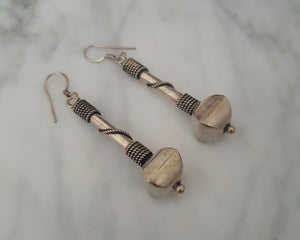 Vintage Indian Silver Dangle Earrings