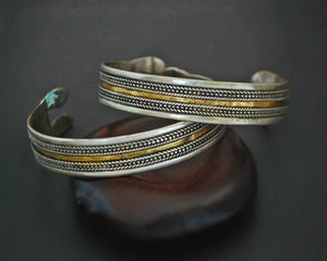 Pair Turkmen Gilded Cuff Bracelets