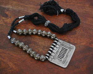 Rajasthani Sapta Matrika Silver Necklace on Cotton Cord