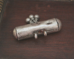 Rajasthani Silver Taviz Pendant with Bells