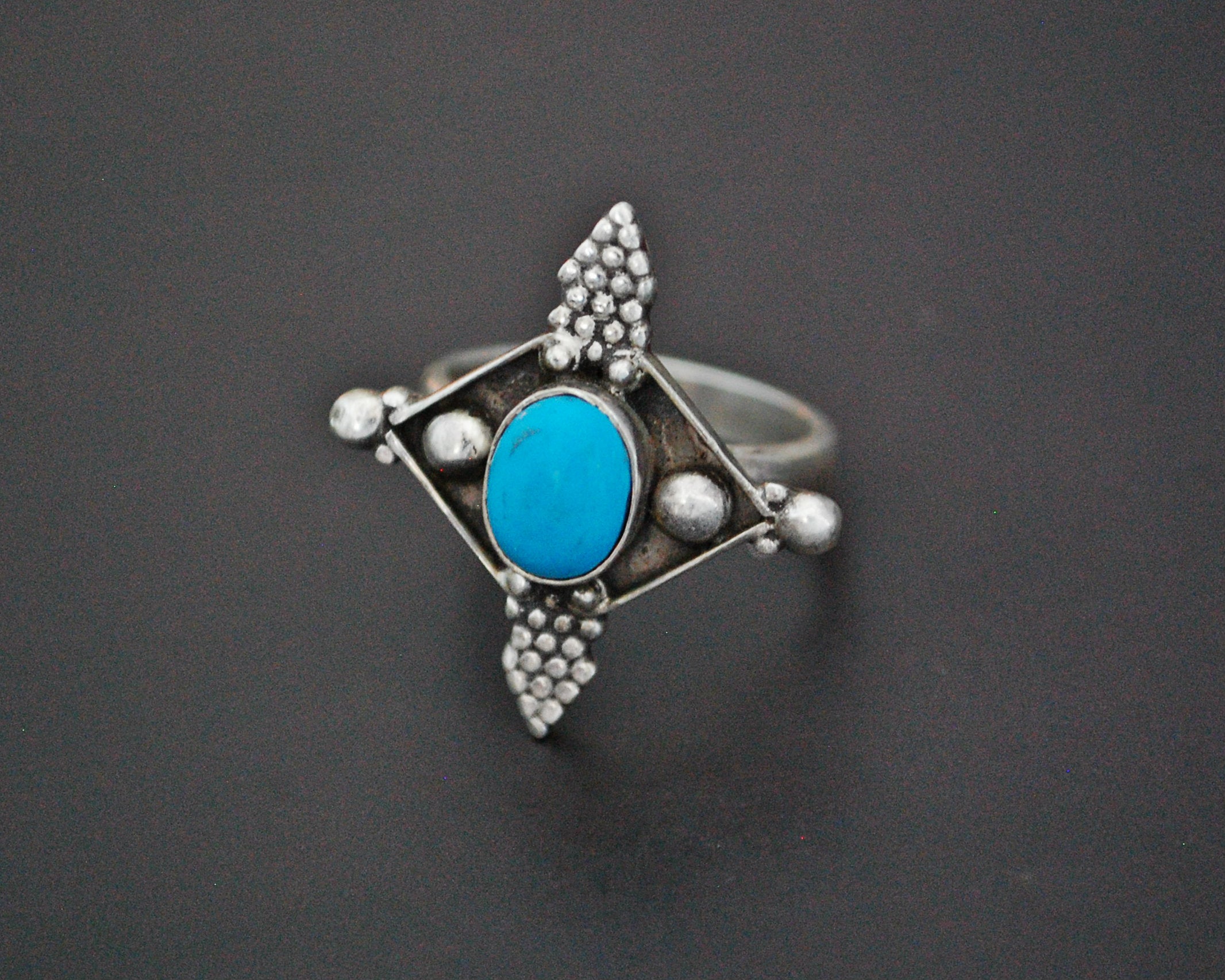 Ethnic Turquoise Ring from India - Size 7.5
