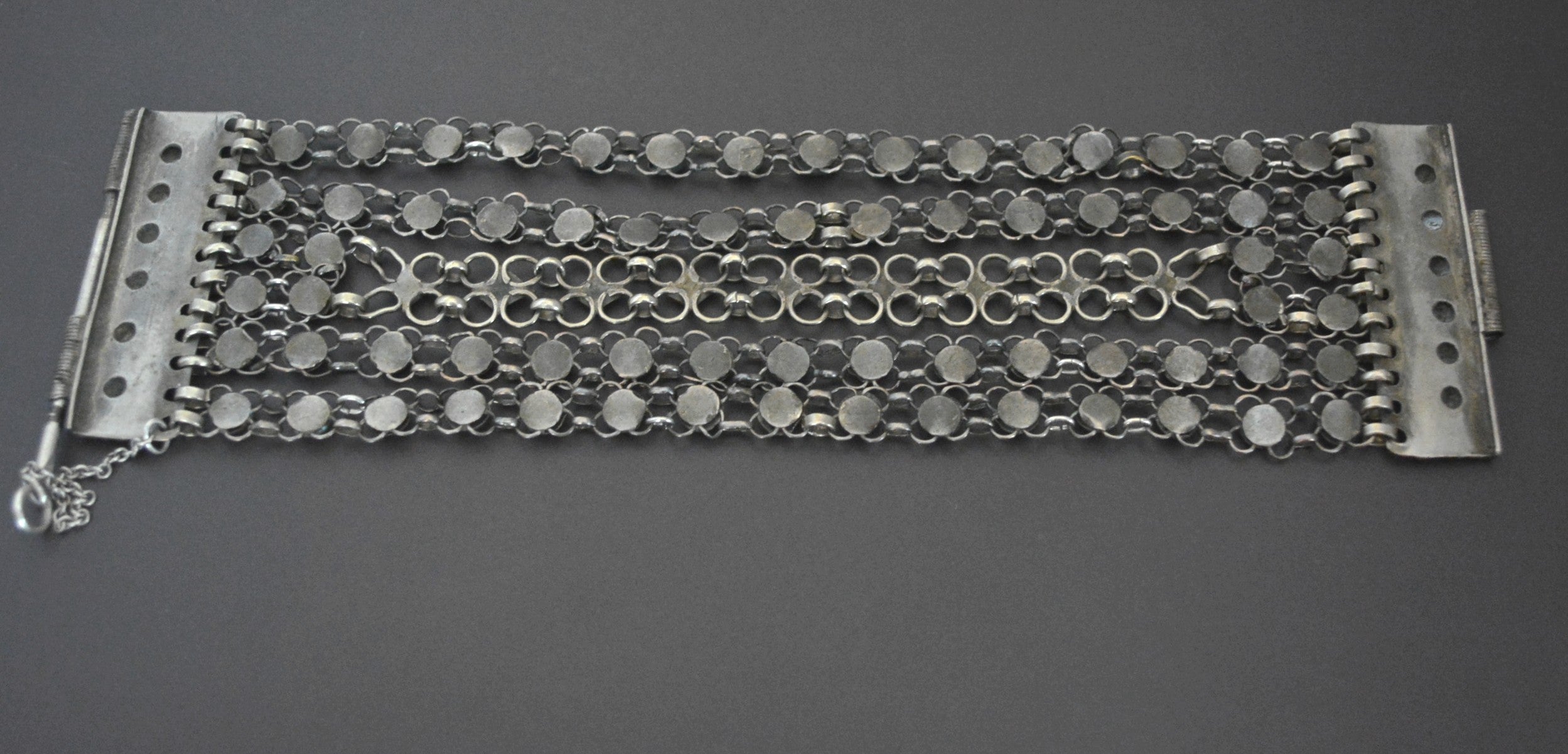 Ottoman Silver Chain Bracelet with Pin