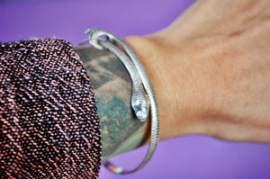 Vintage Sterling Silver Snake Bracelet