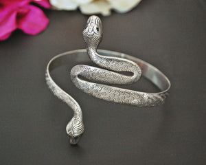 Double Snake Bracelet or Armlet with Onyx Eyes
