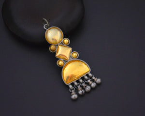Rajasthani Silver Pendant with Gold Foil