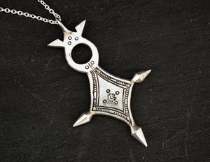 Tuareg Silver Cross Pendant on Chain