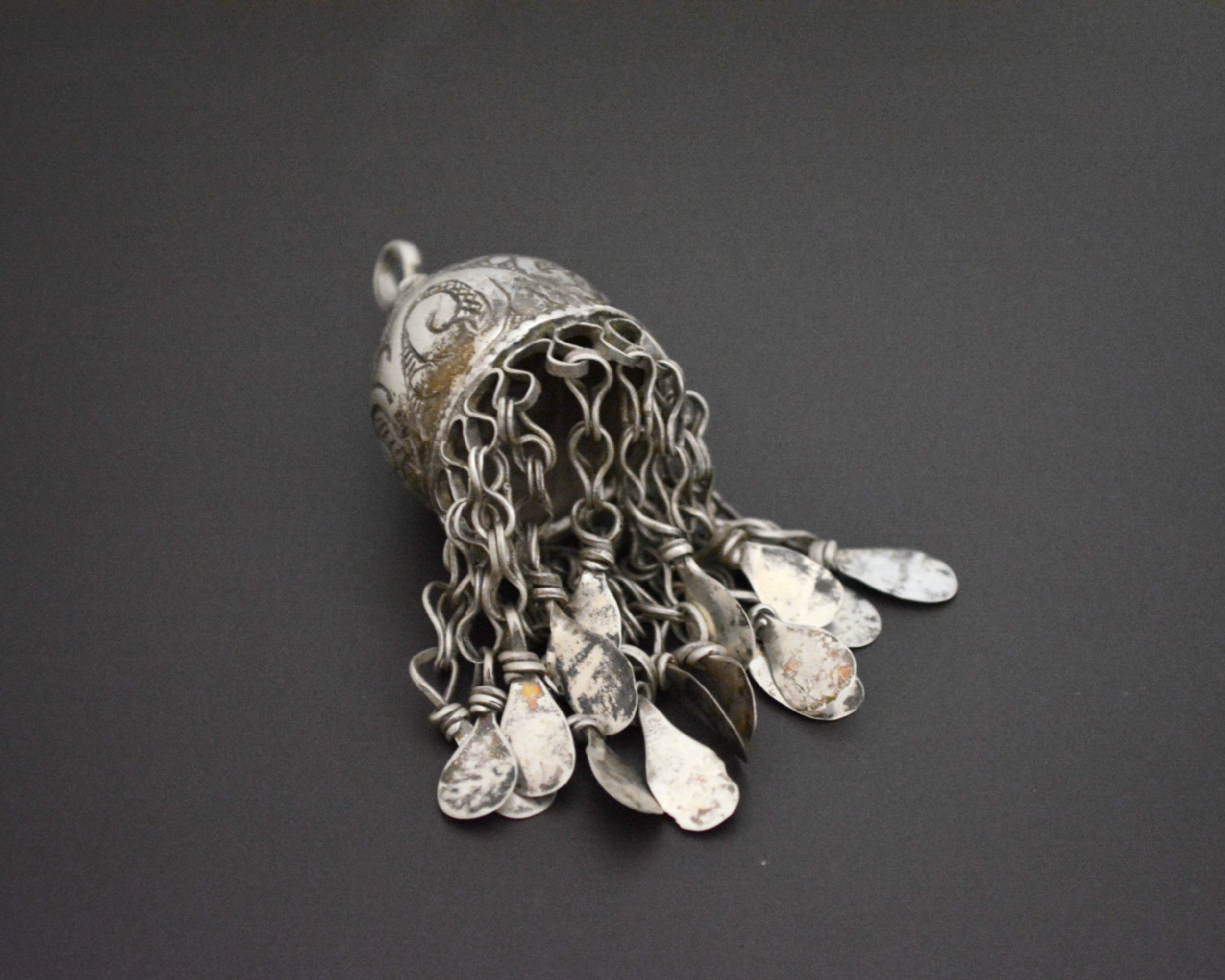 Old Uzbek Silver Tassel Pendant