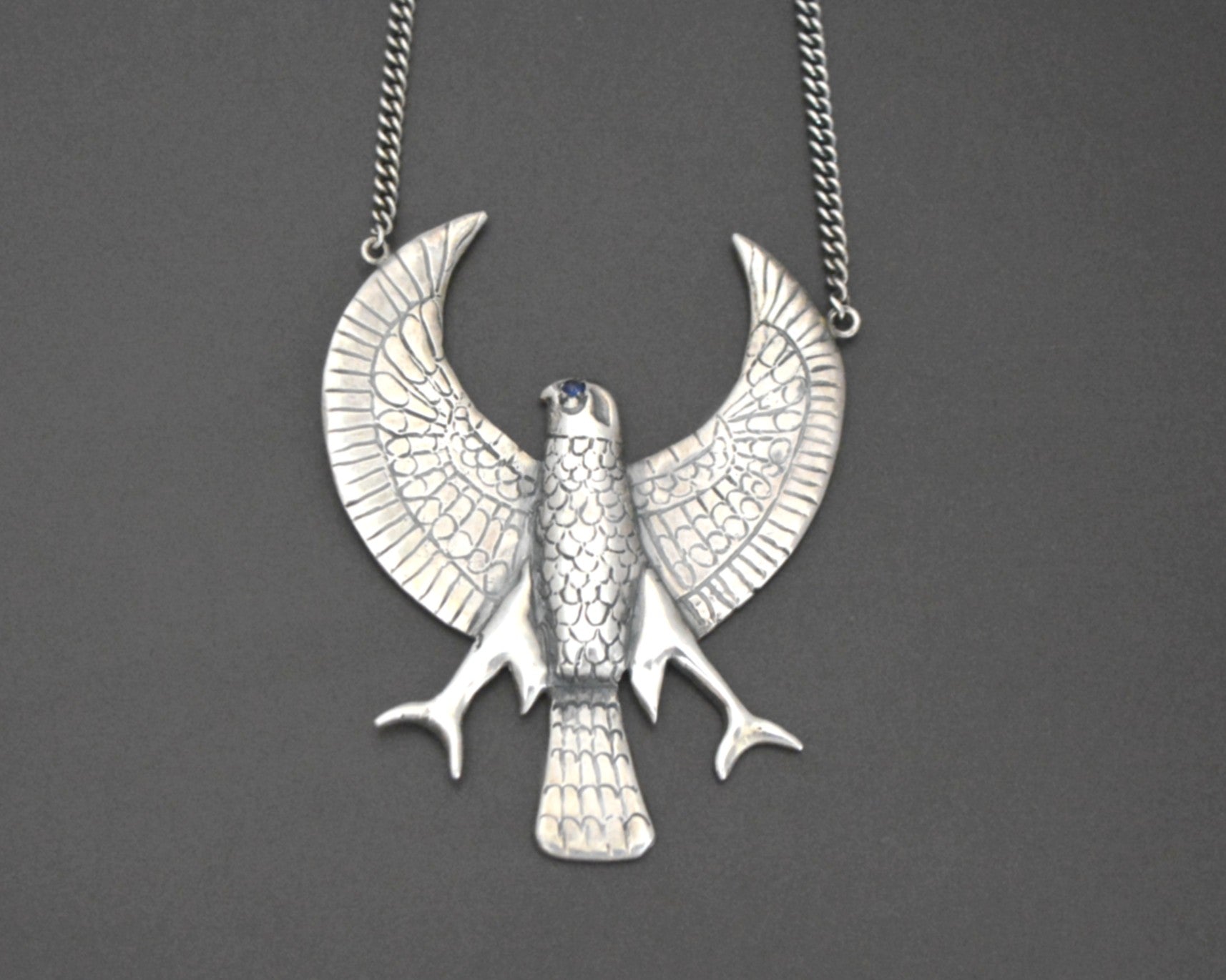 Large Eagle Silver Necklace