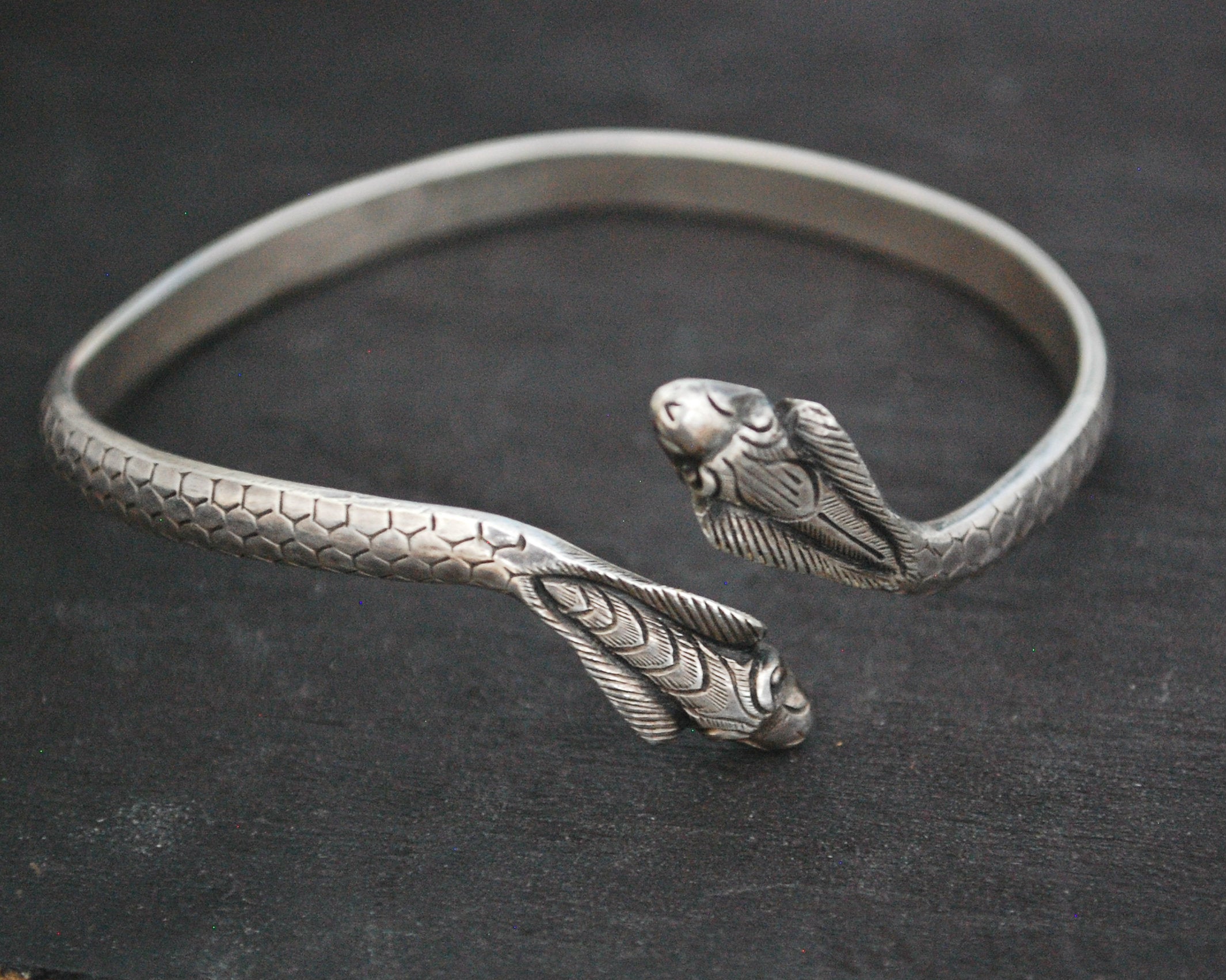 Vintage Sterling Silver Cobra Bracelet