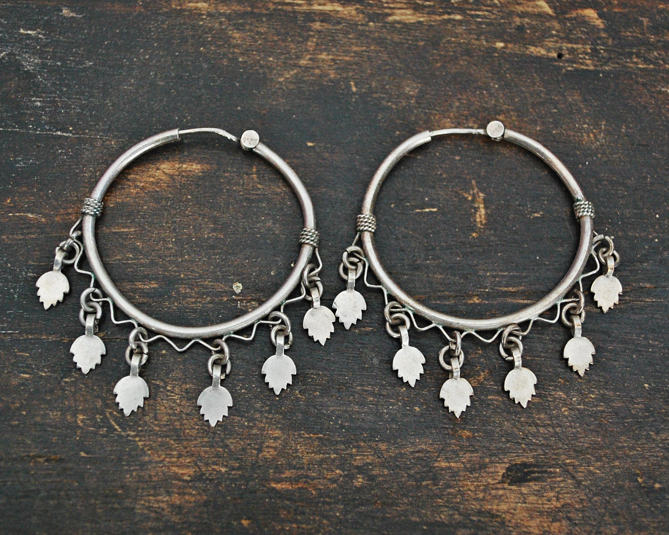 Rajasthani Hoop Earrings with Dangles - LARGE