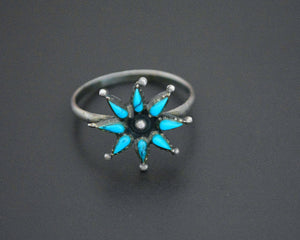 Zuni Turquoise Petit Point Ring - Size 9